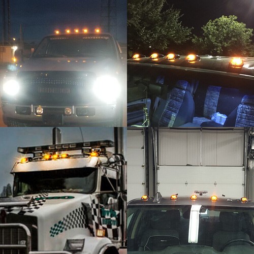5x Para Dodge RAM 1500 2500 Ámbar Humo Len LED Techo Cabina Luz Marcadora de Funcionamiento - Imagen 12 de 12