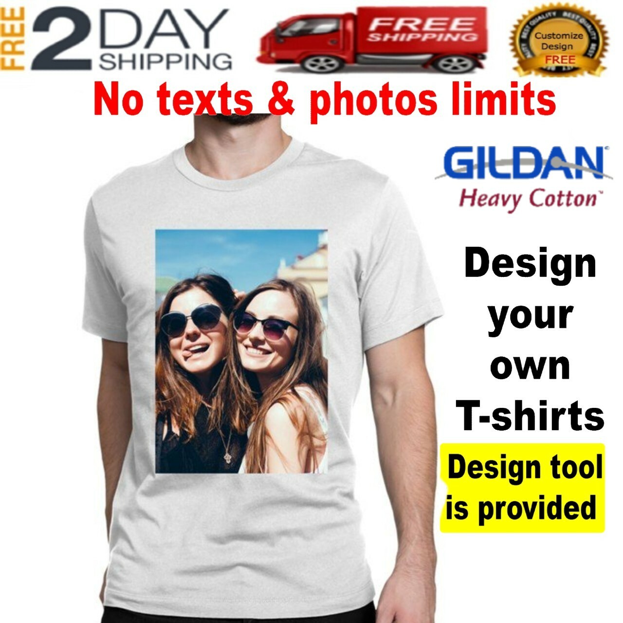 Camiseta personalizada con imagen y texto para fiestas/vacaciones/cumpleaños DTG 211