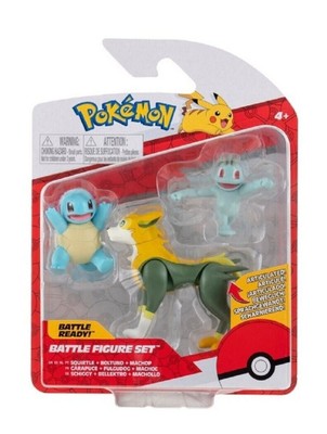 Pokémon Pokemon Battle Figuren, Schiggy Bellektro Machollo Set 4-8cm 