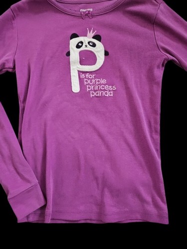 * GYMBOREE Purple Princess Panda Long Sleeved Cotton Pajamas Girls Size 10 - Picture 3 of 4