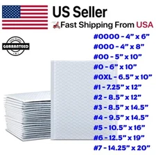 POLY BUBBLE MAILERS SHIPPING MAILING PADDED BAGS ENVELOPES SELF SEAL ANY SIZE