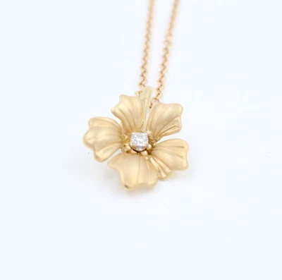 Collar Gargantilla En Oro Rosa 18k Cammilli Con Flor Lila Y Diamante - GPE1452I - Imagen 1 de 4