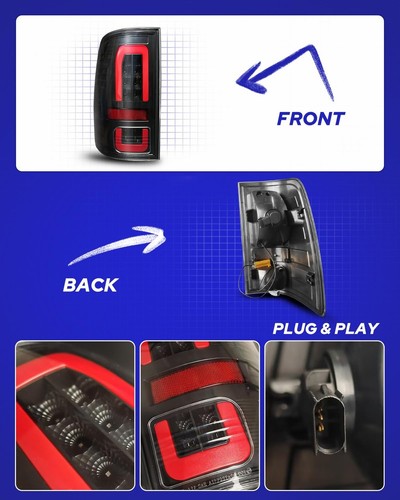 AUTOONE Full Transparent LED Ram Tail Light Assembly for 2009 Dodge Ram 1500,... - Picture 8 of 8
