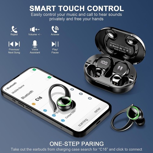 for Sony Xperia 5 III Wireless Earbuds Bluetooth 5.3 Over Ear Headphones - Picture 5 of 7