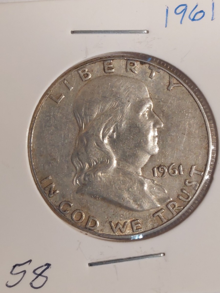 1961 Benjamin Franklin Half Dollar 50 Cent Coin No Mint Mark | eBay