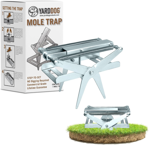 Mole Trap - Step-To-Set Scissor Style, Commercial Grade Durable Steel Ground Ext