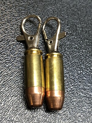 Pair Of Real .40 Cal Bullet Zipper Pulls Or Keychains Unique Gift