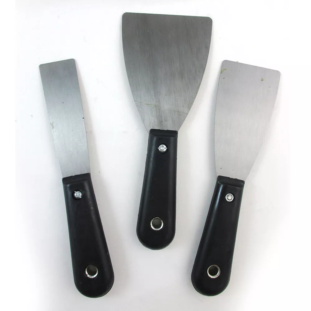 3 Pc Spatula Set Soft Grip Paint Scraper Wallpaper Removal All