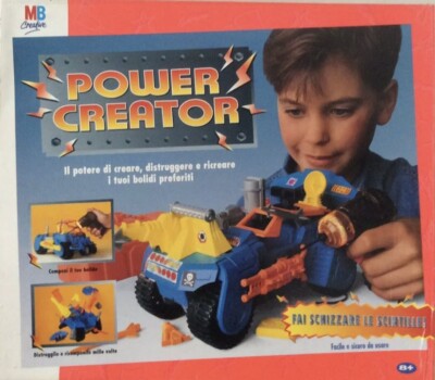 Seltene MB Creative Power CREATOR Erstellen und zerstören Sie Ihre Boliden Spiel 80er Jahre 