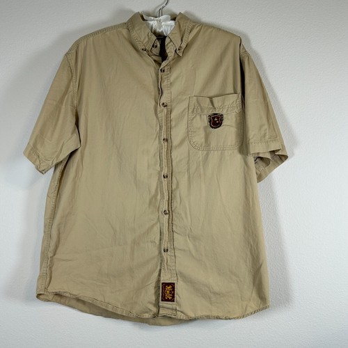 Disney World Hemd mit Knopfleiste Herren L beige - Vintage Freizeit Fun Freizeitpark