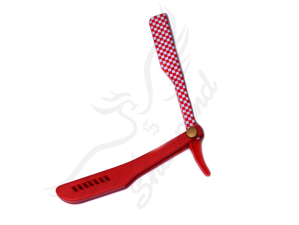 CLASSIC Red Plastic BARBER STRAIGHT SHAVING RAZOR CUT THROAT SALON 10 ...