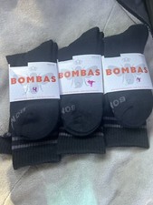 Lot of 3 Pair Bombas Unisex Men Women Calf Socks Size M Black Gray Bee.
