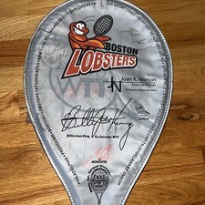 Boston Lobsters Tennis Racket With Autographs WTT Billie Jean King