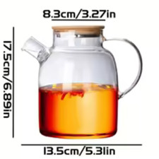 1L/1.8L Large Capacity Glass Teapot High Temperature Resistant Kettle for Steame