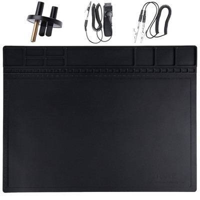 Anti Static Mat Esd Mat Heat Resistant With Grounding Wire And Esd Wristband Sil