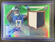 2012 Topps Platinum Alshon Jeffery Rookie Patch Auto RC Green Refractor #/99
