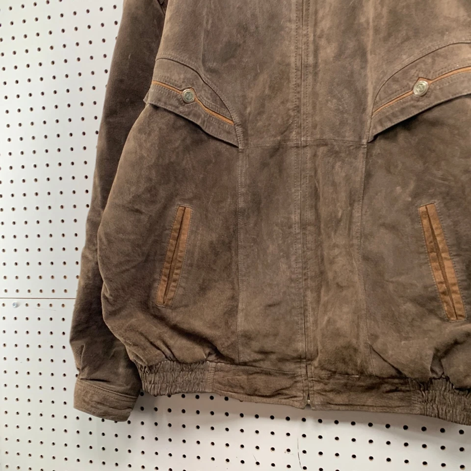 Vintage Charles Klein Leather Bomber Jacket Mens 3XLT Suede Flight Distressed - Image 3 of 4