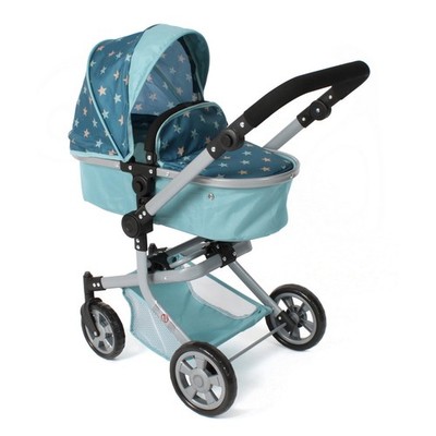 Bayer Chic 2000 Puppen Kombi-Puppenwagen MIKA Sternchen türkis TOP
