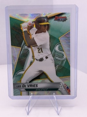 2025 Bowman's Best Leo De Vries Top Prospects Wave Refractor #TP-26 Athletics