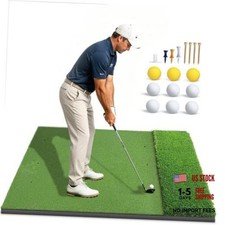 Artificial Turf Golf Mat, Dual-Grass Golf Hitting Mat with Fairway Rough