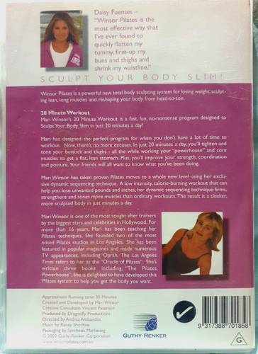 Pilates DVD Exercise 20 Minute Workout Winsor - Sculpt Your Body Slim - Picture 2 of 3