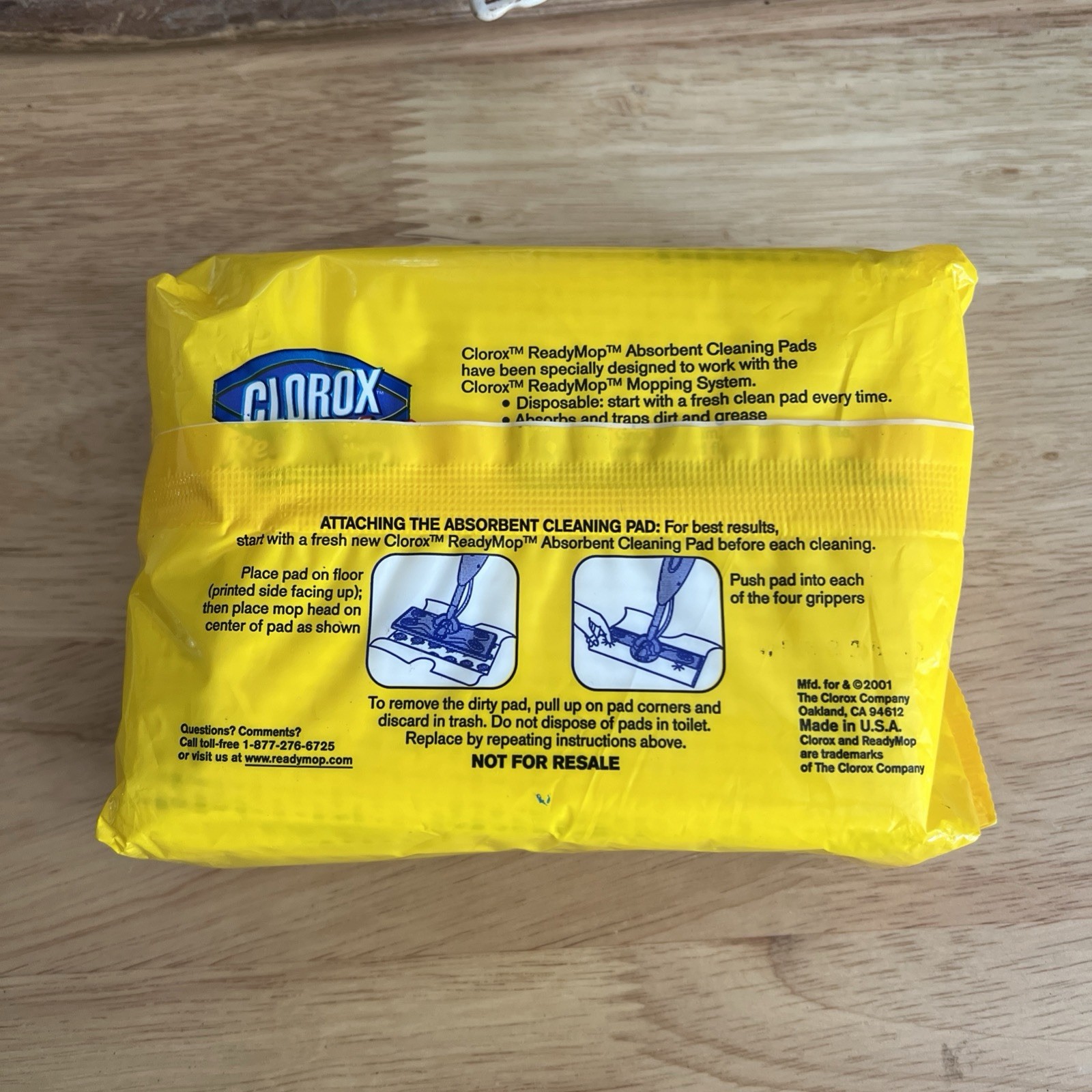 Clorox Ready Mop Absorbent Cleaning Pads Refill 8 ct Package Disposable