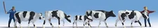 Noch 15724 HO Scale Cows -- 5 Cows, 2 Herders