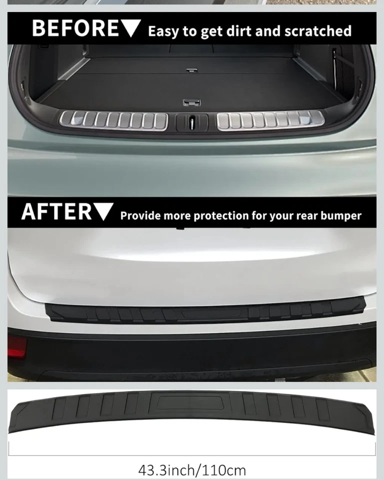 Protector de parachoques trasero Toyota Highlander cubierta de goma texturizada 2015-20 Foto 3 de 4