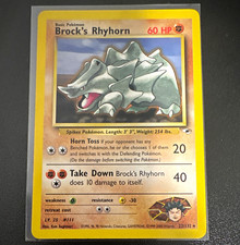 Pokemon TCG Brock's Rhyhorn 22/132 Gym Heroes 2000 English Unlimited Rare 60HP on eBay