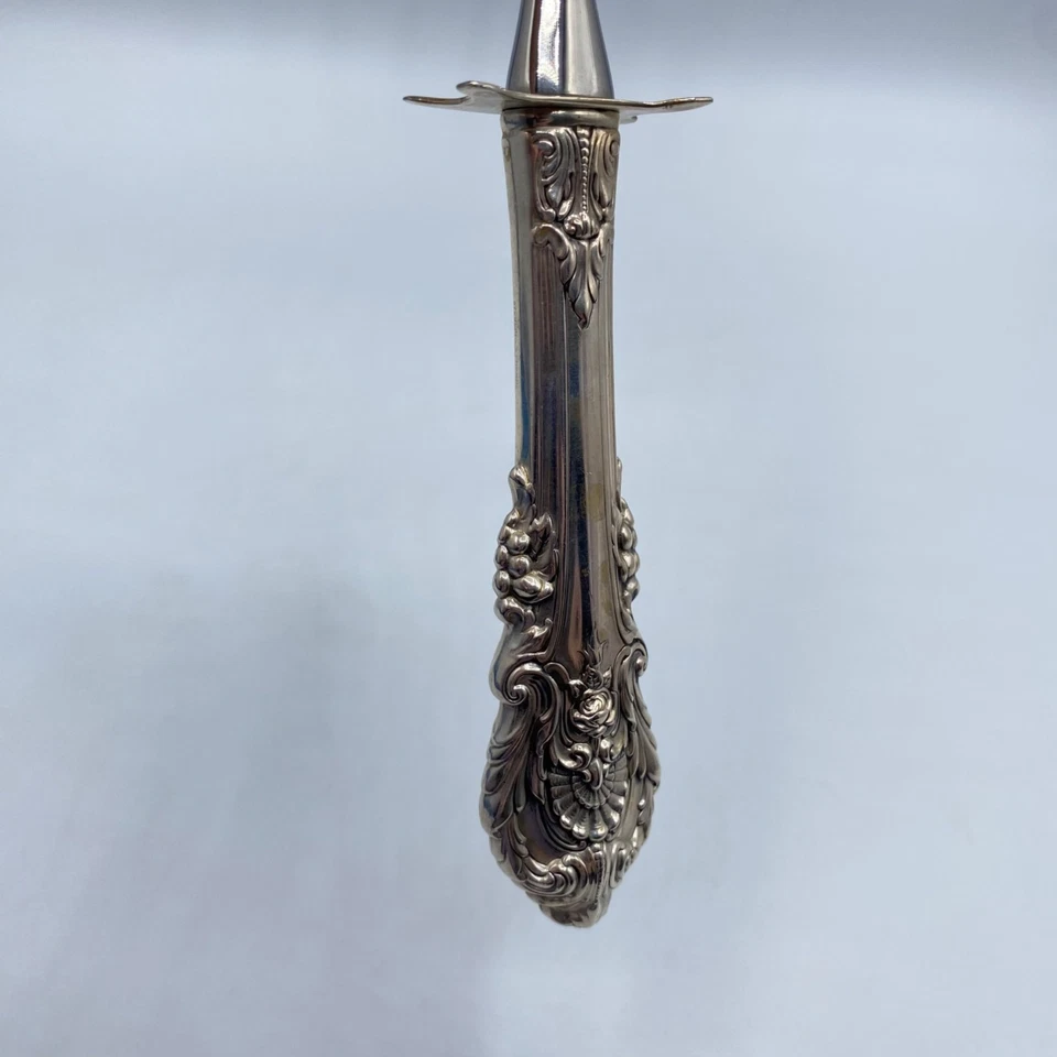 Sir Christopher Wallace Mango de Plata Esterlina Acero Inoxidable Tenedor para Tallar Carne 9.5" Foto 2 de 4