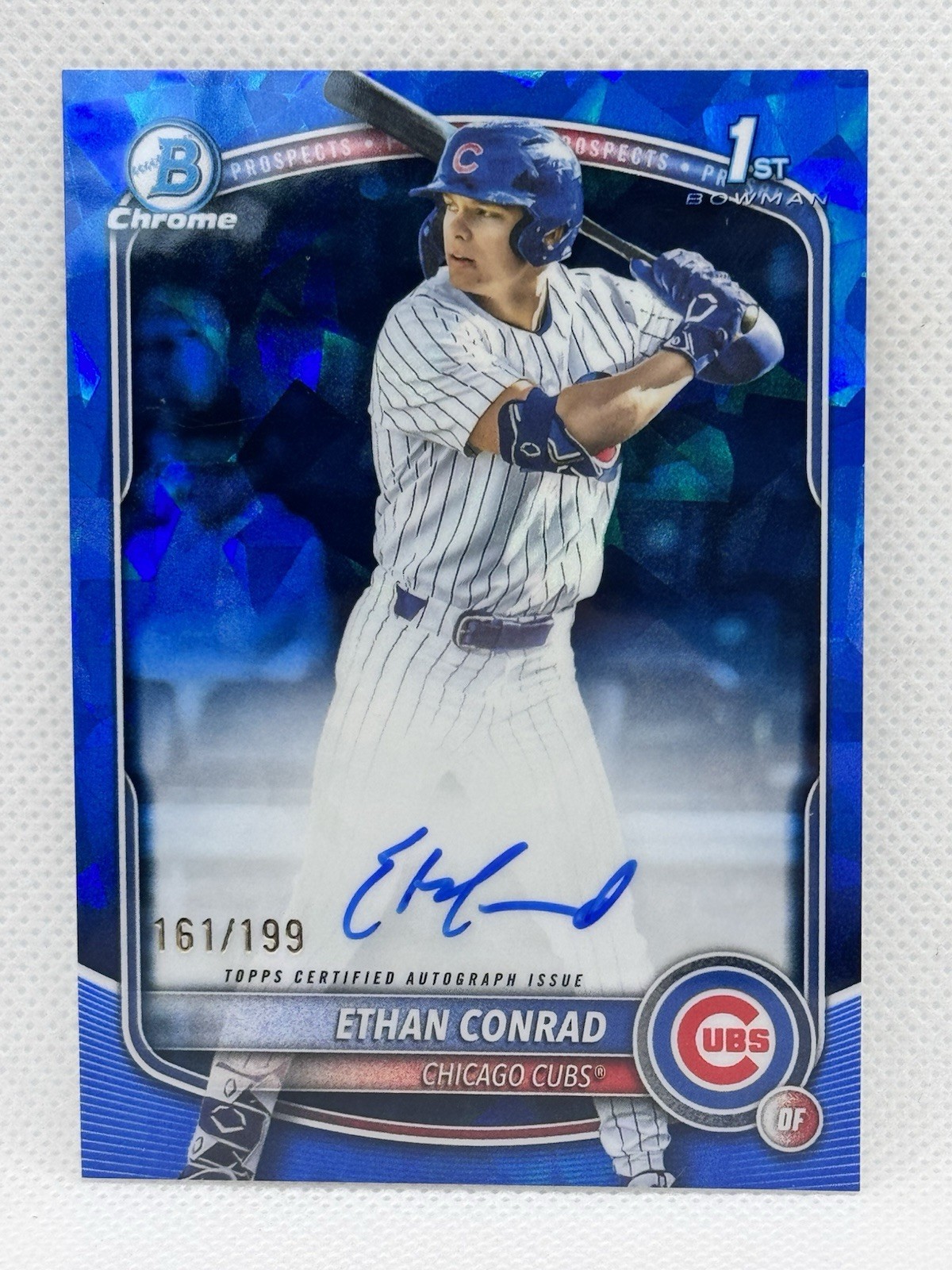 2025 Bowman Draft Sapphire Ethan Conrad 1st Auto /199 Chicago Cubs CPA-EC