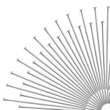 TOAOB 200pcs Head Pins 2 Inch Silver 22 Gauge Brass Wire Flat 50mm,