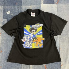 Y2K Digimon Youth Kids T-Shirt Pokemon Anime Manga Vintage Tee 2000s Size XL VTG