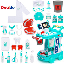 Dentist Play Set Toy for Kids, Pretend Play Medical Toy Dentist Cart, Dental Toy