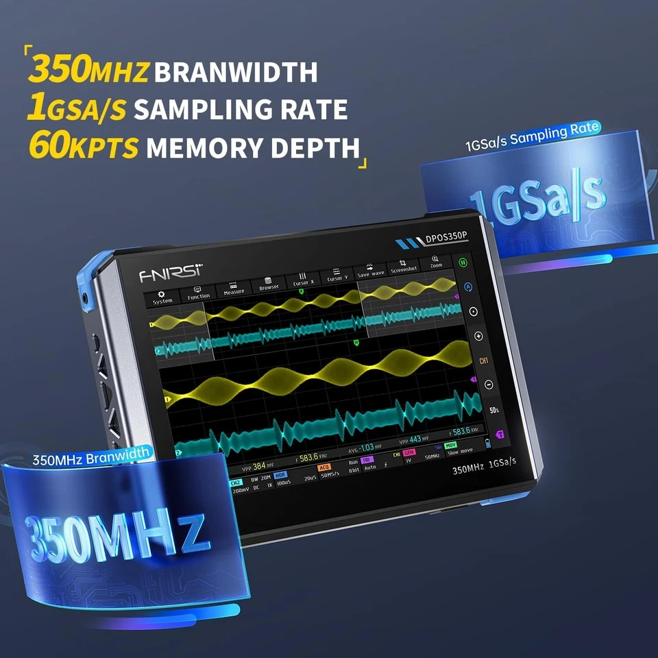 FNIRSI DPOS350P Oscilloscope Signal Generator Spectrum Analyzer Frequency Test - Image 2 of 4