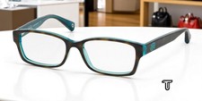 COACH HC6040 5116 Dark Tortoise Teal Demo Lens 52 mm Women's Eyeglasses