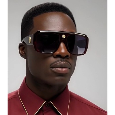 Mens Oversized Shield Sunglasses Burgundy Rapper Shades Eyewear UV400 Lentes New
