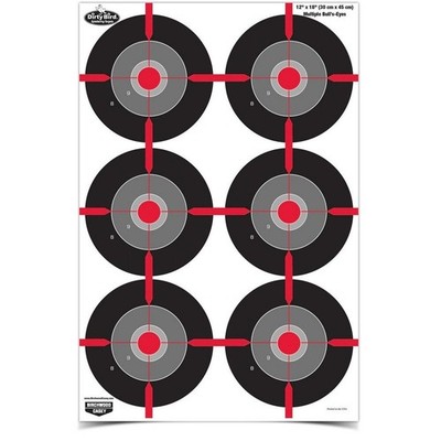 Birchwood Casey Dirty Bird 12 X 18 Inch Multiple Bull's-Eye Targets 8 Pack-35705