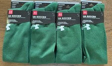 Under Armour New Athletic Soccer Socks Lot Of 4 Pairs Over The Calf Forest Green