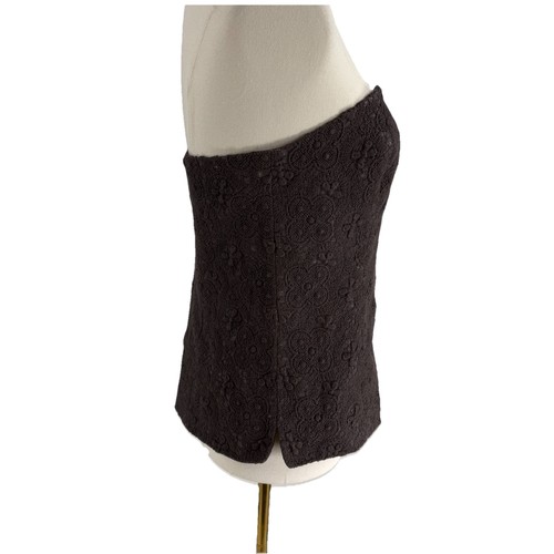 Worth Womens Bustier Top 6 Gray Woven Steampunk Whimsigoth Dark Academia Boho - Picture 3 of 7