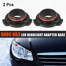 2pcs 9005 HB3 LED Headlight Adapter Base Bulb Sockets Retainer for Car Black