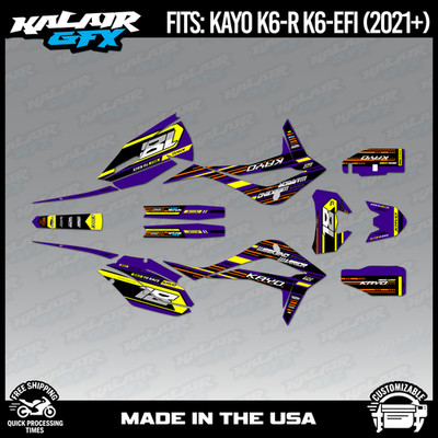 Graphics Kit for Kayo K6-R K6-EFI 250 (2021+) Warrior Series - PURPLE