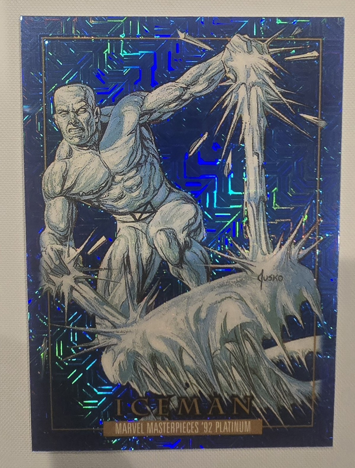 Marvel 2024 Marvel Masterpieces '92 Platinum X-Men Iceman #40 Blue Traxx