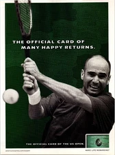 2003 Amex American Express US Open Tennis Andre Agassi Vintage Print Ad Wall Art