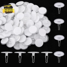 100 Pack Ceiling Hooks Adhesive, Removable Sticky Hooks for Hanging, No-Drill Tr