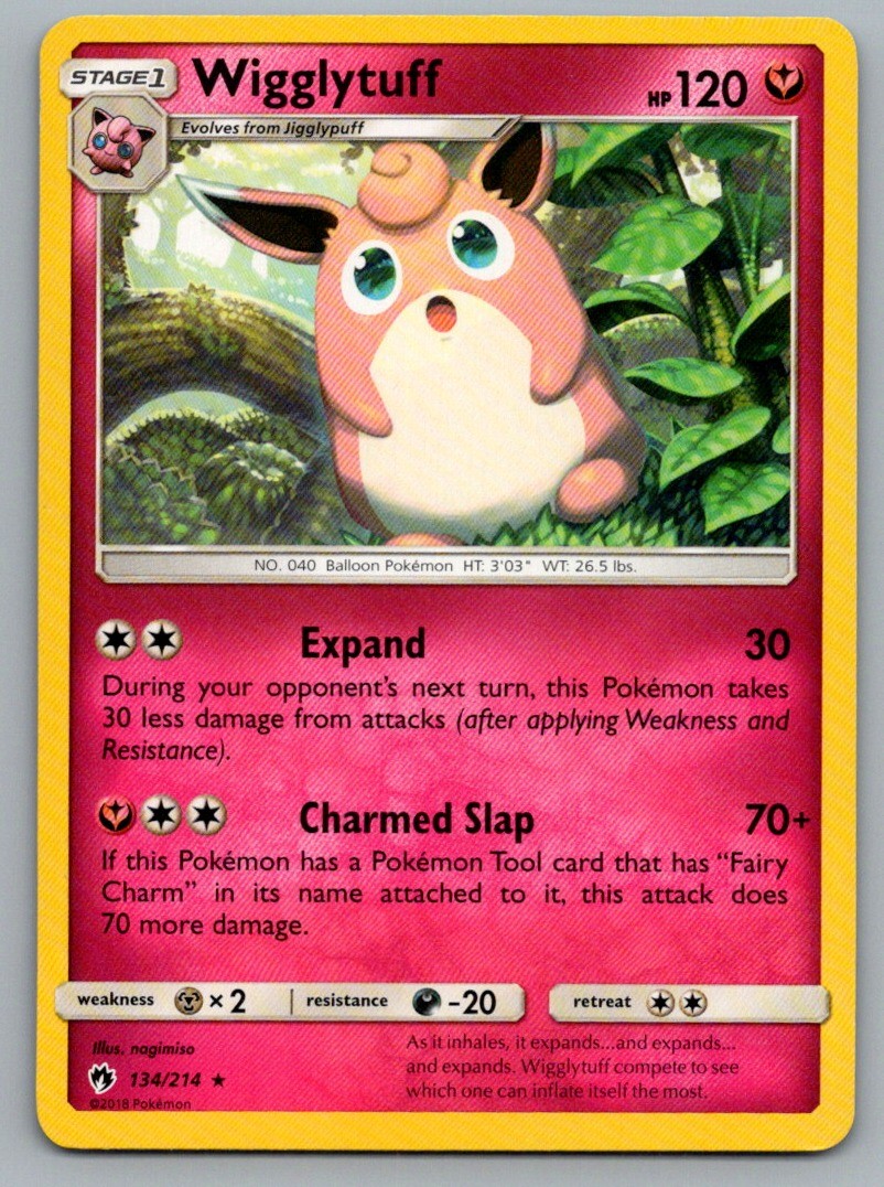 Wigglytuff 134/214 Rare Lost Thunder Pokemon Lightly Played