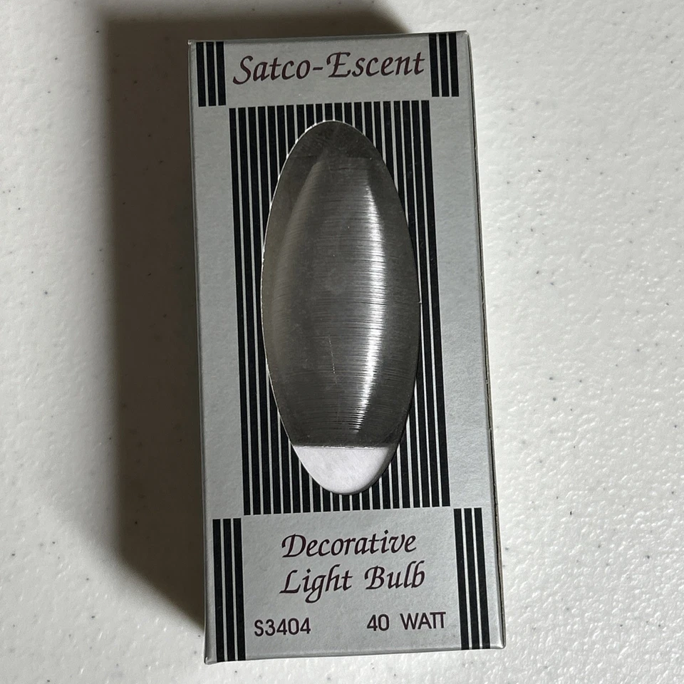 (4 PACK) Spun Satin Decorative Bulb Satco S3404 40W 120v Candelabra Base 40C11 - Image 3 of 4