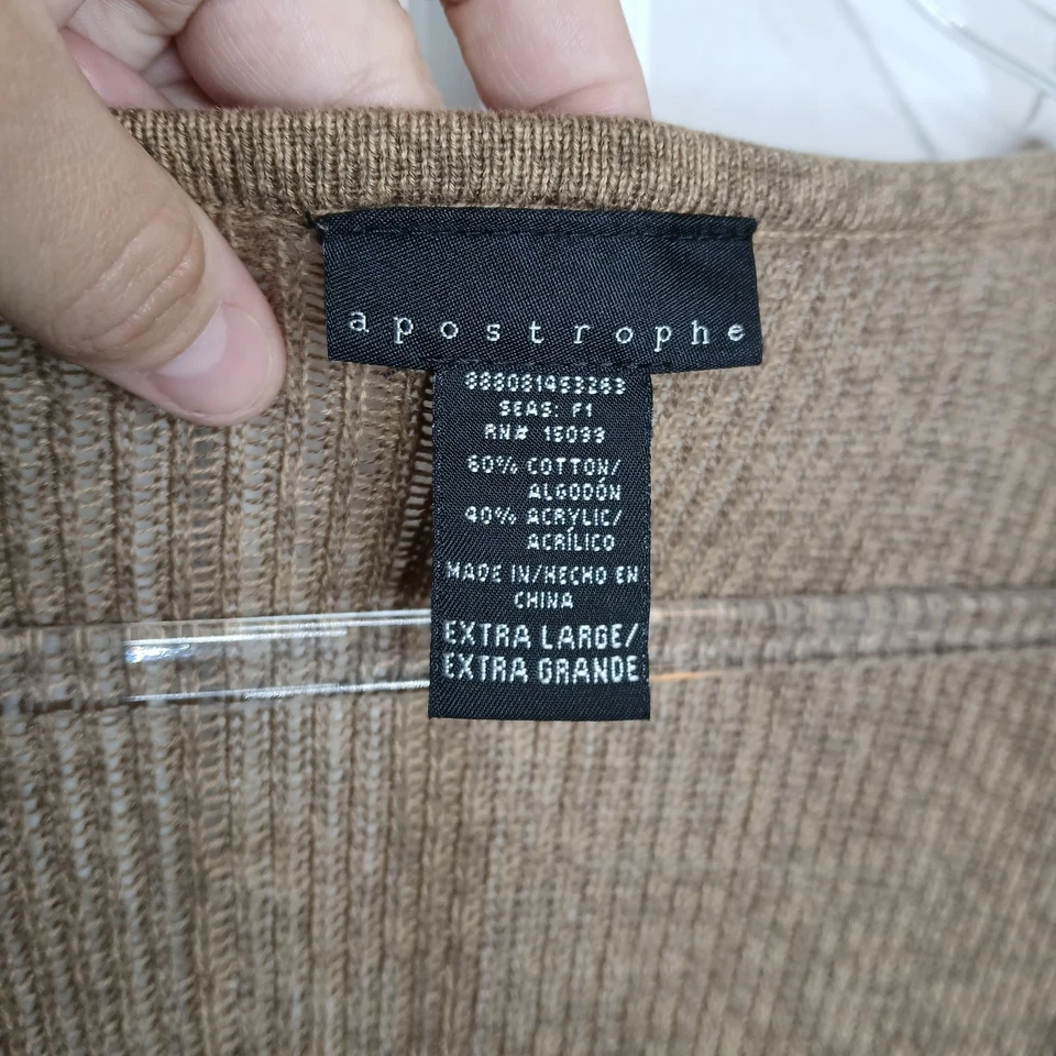 Cárdigan Apostrophe manga ancha botón único profundo en V para mujer XL Boho Hippie Foto 4 de 4