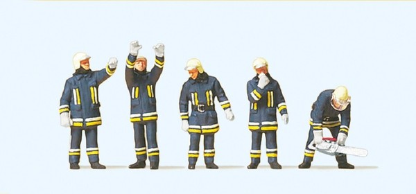 Preiser 10486, FeuerwehrmäNner In Moderner Einsatzkleidung, Neu & Ovp, H0-image