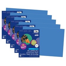 5 PCS Prang 12x18 Inch Blue Construction Paper 50 Sheets Per Pack Craft